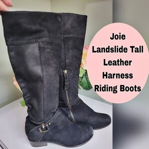 Sale❗️Joie Landslide 36 6 Tall Black Leather Harness Riding Boots luxury W7 Y4